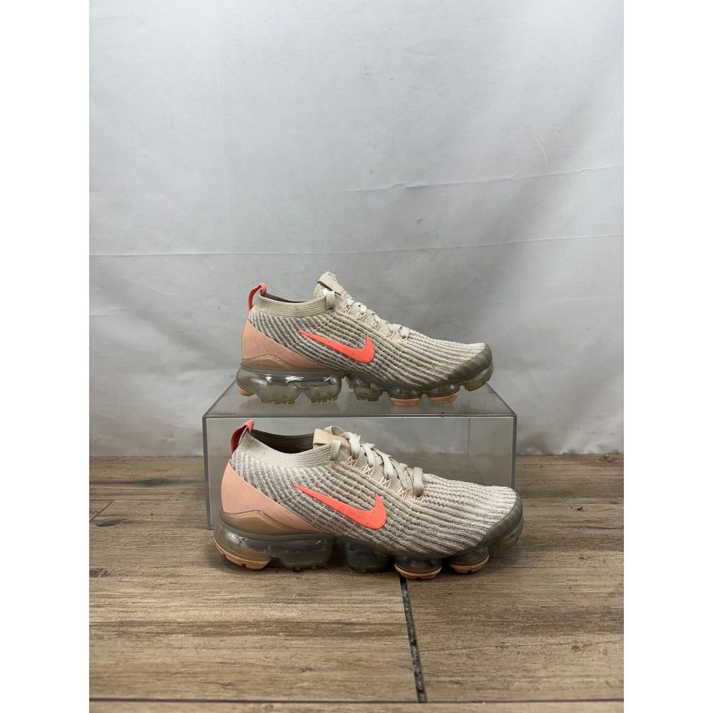 Nike Air VaporMax 3.0 Women's Running Shoes Size 8.5 Beige Orange Sneakers